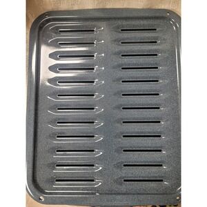 Gray Speckled Porcelain Enamel Broiler Pan and Roasting Rack Set 13x16.5